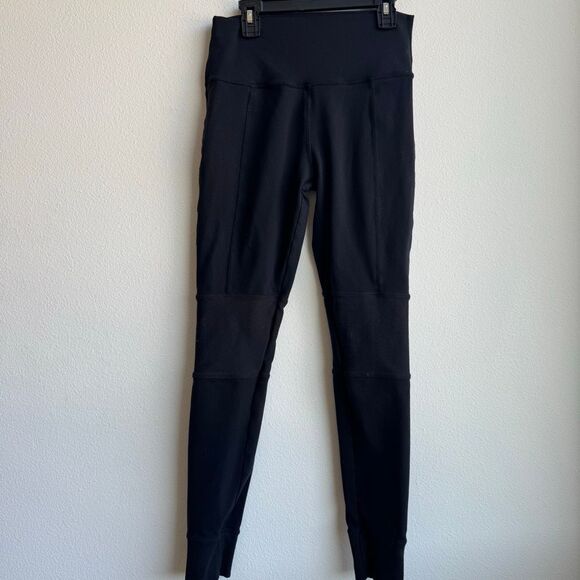 Alo Yoga Banded Yoga Leggings Block Size Medium Logo Calf High Rise Compressive - Picture 1 of 8